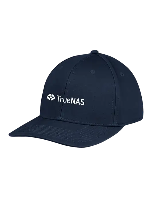 Premium Modern Structured Twill Navy Snapback Cap w/TrueNAS Logo