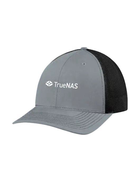 Richardson Adjustable Snapback Original 112 Trucker Cap Heather Grey w/Black Mesh w/TrueNAS Logo