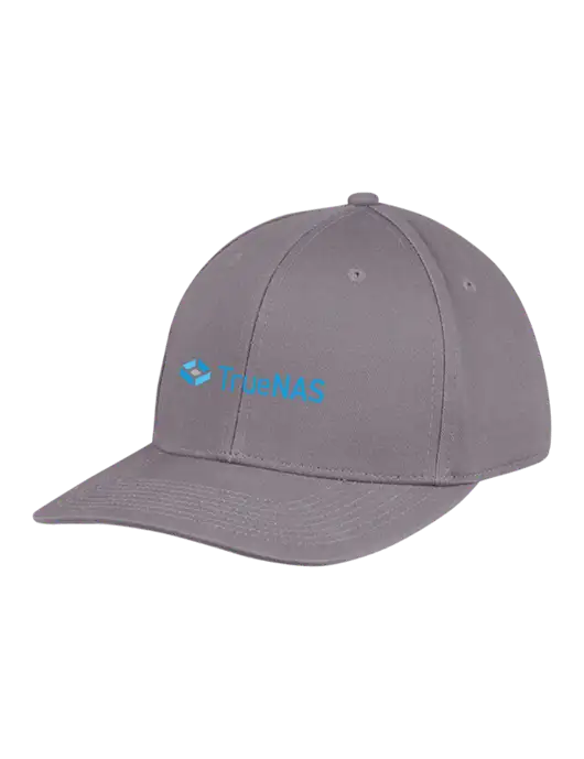 Premium Modern Structured Twill Charcoal Snapback Cap w/TrueNAS Logo