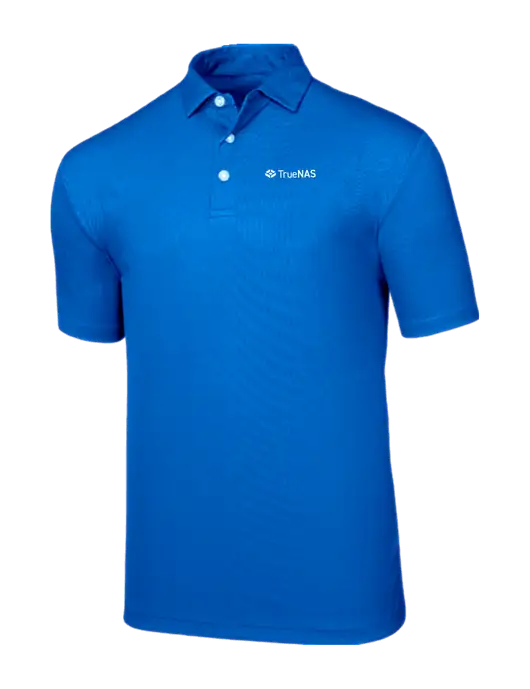 Callaway Birdseye Dark Carolina Blue Polo w/TrueNAS Logo