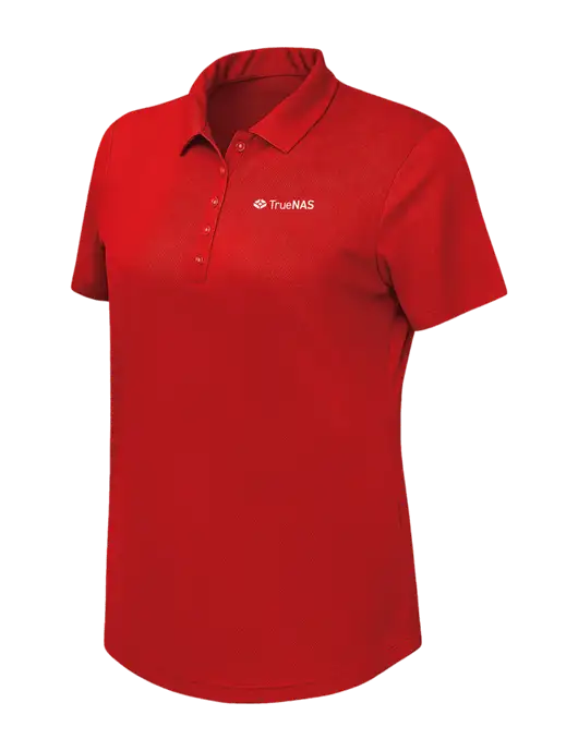 Callaway Womens Birdseye Red Polo w/TrueNAS Logo
