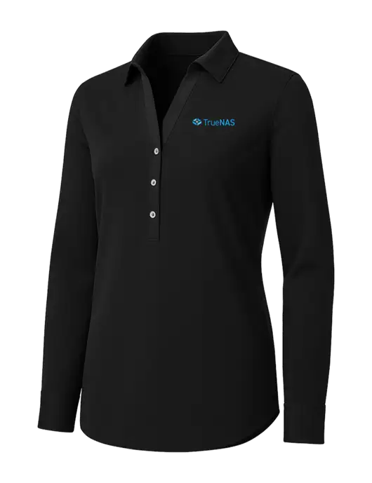 Womens Black City Stretch Shirt w/TrueNAS Logo
