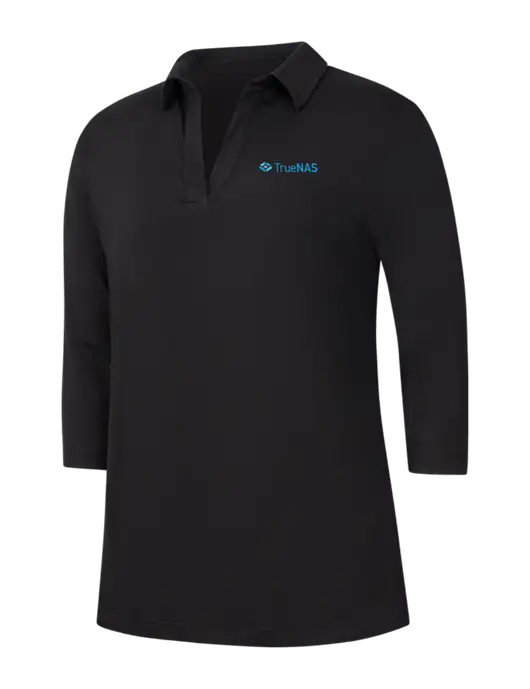 Womens Black Luxe Knit Tunic w/TrueNAS Logo