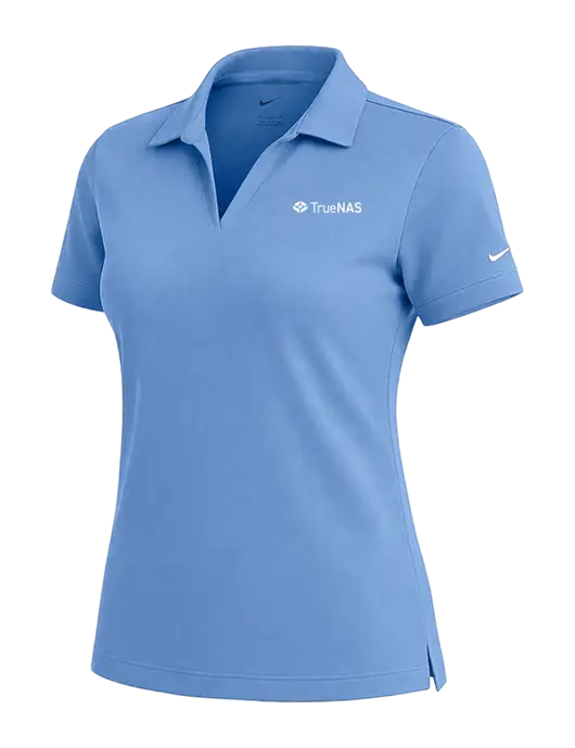 NIKE Carolina Blue Womens Dri-Fit Micro Pique Polo w/TrueNAS Logo