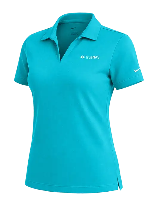 NIKE Sapphire Blue Womens Dri-Fit Micro Pique Polo w/TrueNAS Logo