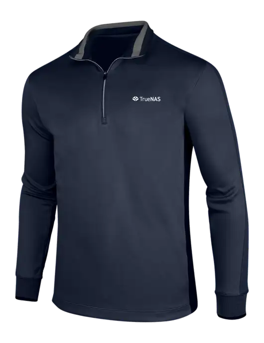 NIKE Midnight Navy Heather/Midnight Navy Dry-Fit 1/2 Zip Cover-Up w/TrueNAS Logo