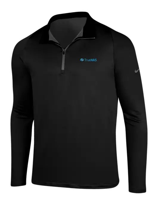 NIKE Black/Dark Grey Dry-Fit Stretch 1/2 Zip Cover-Up w/TrueNAS Logo