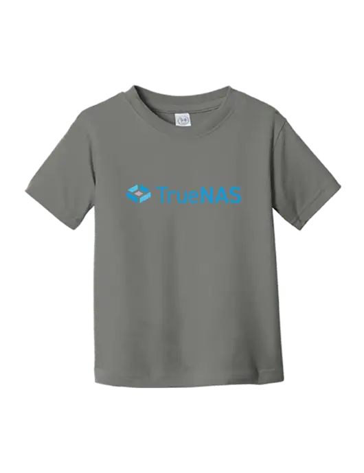 Rabbit Skins Charcoal Toddler Fine Jersey Tee w/TrueNAS Logo