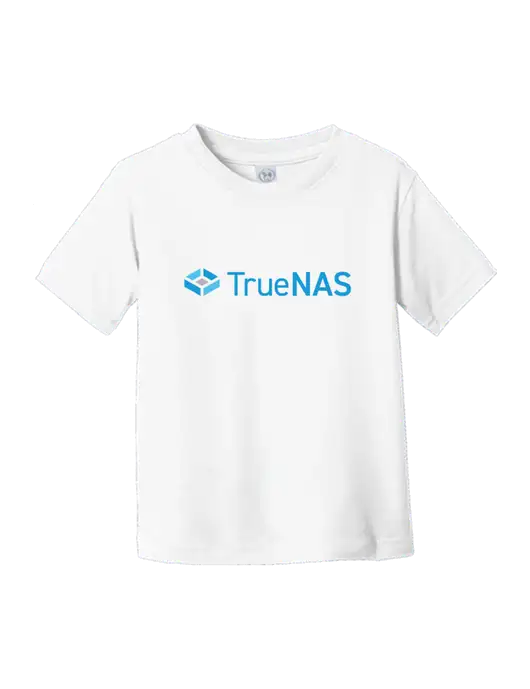 Rabbit Skins White Toddler Fine Jersey Tee w/TrueNAS Logo