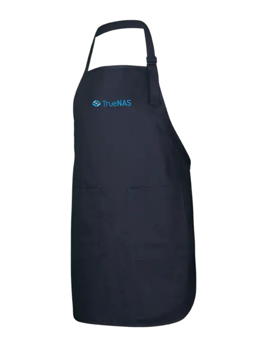Full-Length Black Apron With Pockets w/TrueNAS Logo