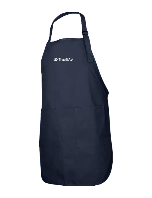 Full-Length Navy Apron With Pockets w/TrueNAS Logo