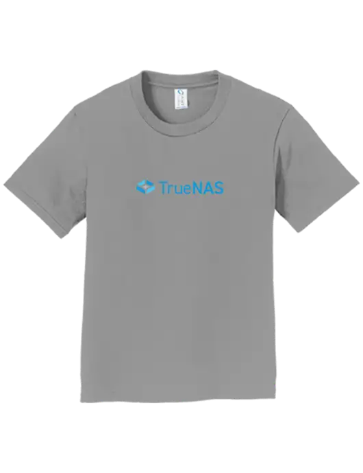 Youth Ring Spun Medium Grey 4.5 oz T-Shirt w/TrueNAS Logo