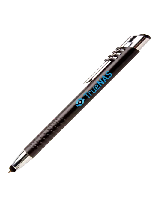 Schirhart Black Stylus Pen - Blue Ink w/TrueNAS Logo