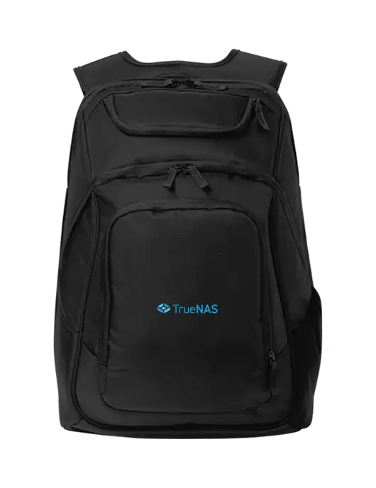 Executive Black Laptop Backpack w/TrueNAS Logo