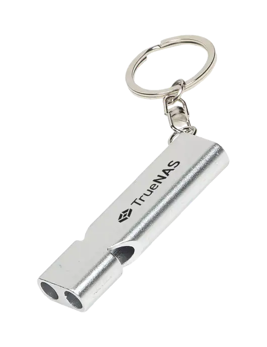 Quick Alert Silver Safety Whistle w/TrueNAS Logo