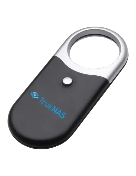 Compact Black Magnifier Light w/TrueNAS Logo