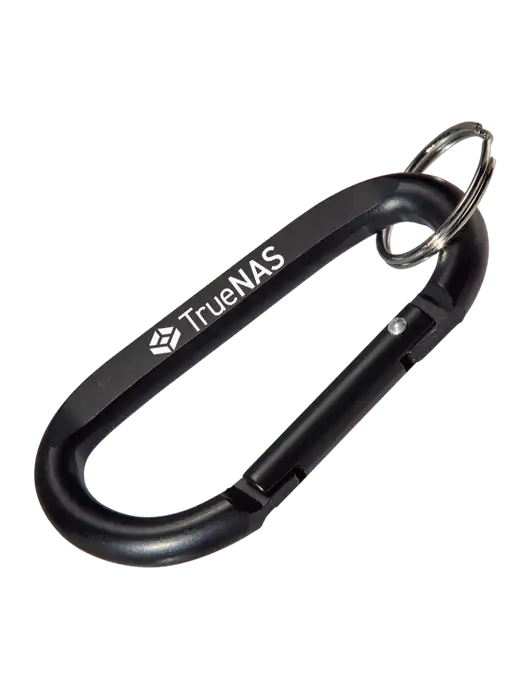 Black Carabiner & Key Ring w/TrueNAS Logo