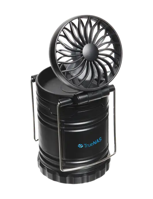 Black Retro Lantern with Fan w/TrueNAS Logo