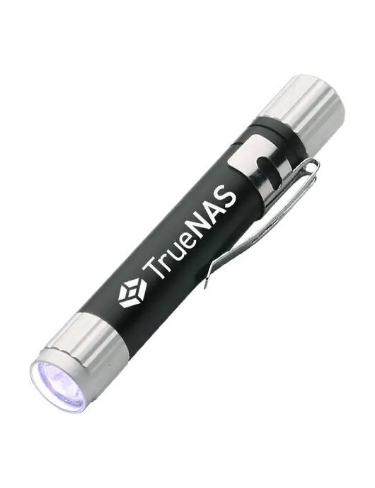 Black Aluminum LED Penlight w/TrueNAS Logo