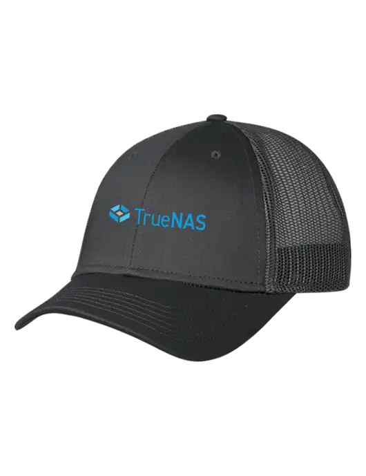 Charcoal Mesh Trucker Cap Snap Back w/TrueNAS Logo