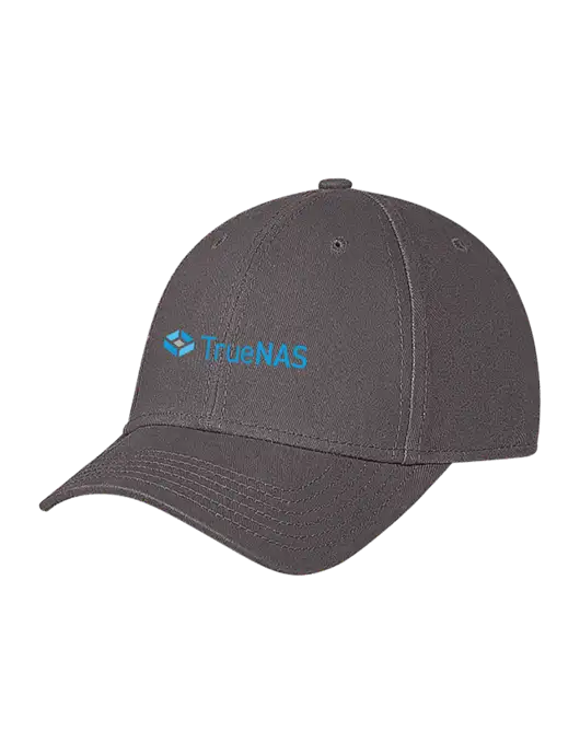 Medium Dark Grey Structured Soft Snap Closure Hook & Loop Cap w/TrueNAS Logo