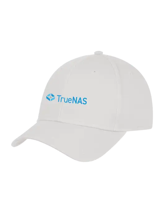 White Structured Cap Hook & Loop w/TrueNAS Logo