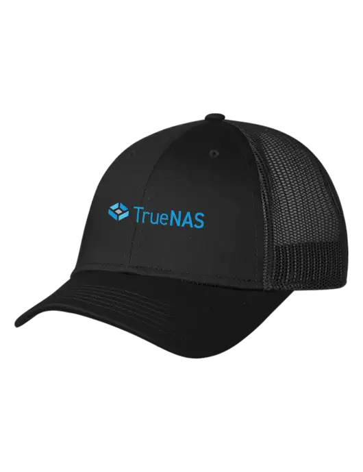Black Mesh Trucker Cap Snap Back w/TrueNAS Logo