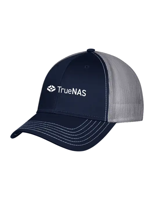 Navy/Grey Mesh Trucker Cap Snap Back w/TrueNAS Logo