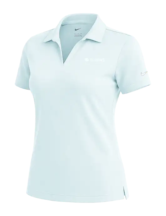 NIKE Very Light Blue Womens Dri-Fit Micro Pique Polo w/TrueNAS Logo