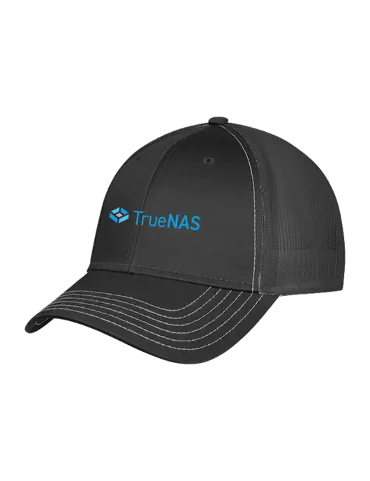 Charcoal Grey Mesh Trucker Cap Snap Back w/TrueNAS Logo