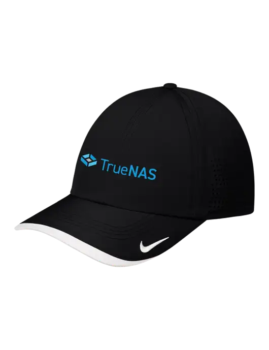 Nike Black/White Dri-FIT Perforated Performance Cap w/TrueNAS Logo