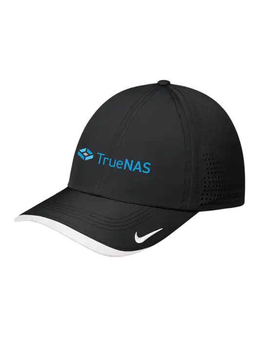 Nike Black/White Dri-FIT Perforated Performance Cap w/TrueNAS Logo