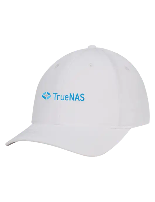 White Nylon Twill Performance Cap w/TrueNAS Logo