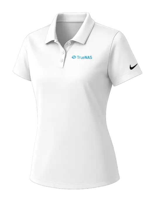 Nike Womens White Dry Essential Solid Polo w/TrueNAS Logo