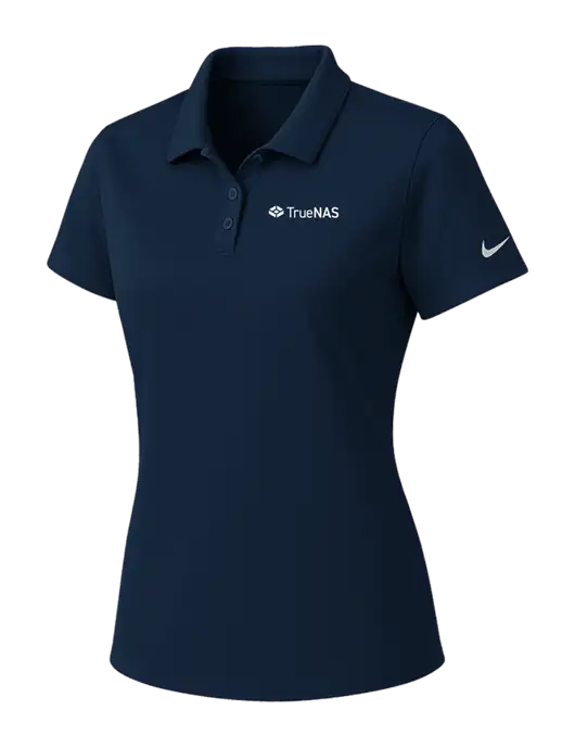 Nike Womens Navy Dry Essential Solid Polo w/TrueNAS Logo