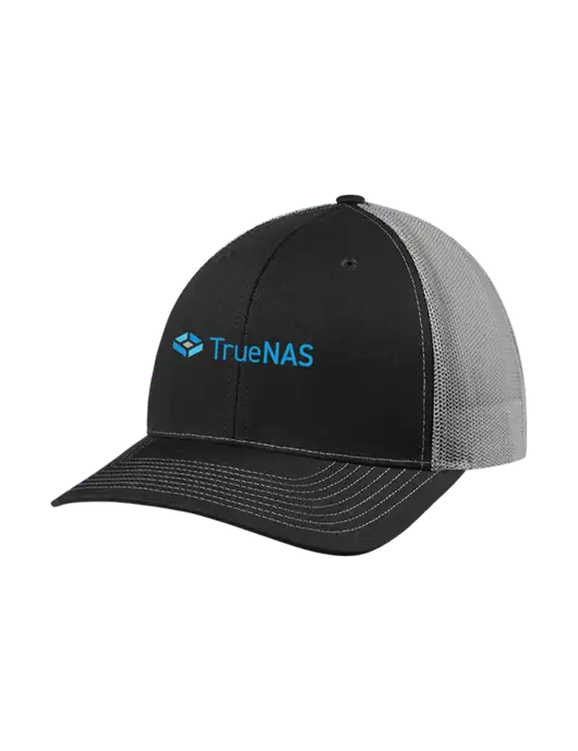 Richardson Adjustable Snapback Original 112 Trucker Cap Black w/Charcoal Mesh w/TrueNAS Logo