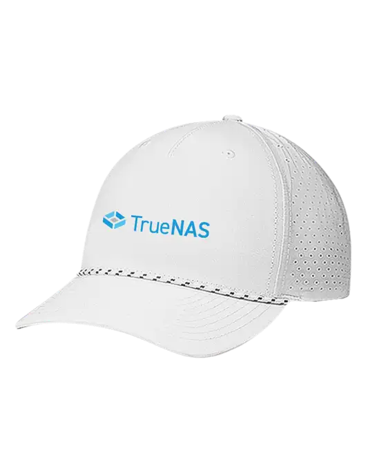 Richardson Laser Perf Performance White/White-Black Rope Cap w/TrueNAS Logo