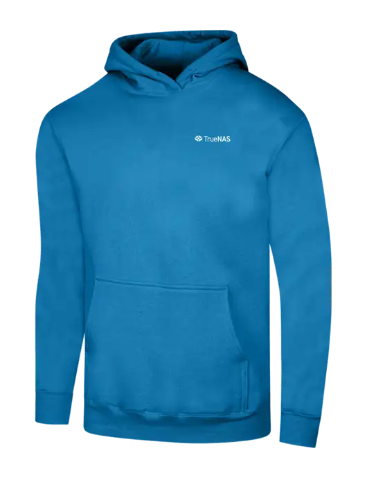 Sapphire 7.8 oz Ring Spun Hooded Sweatshirt w/TrueNAS Logo