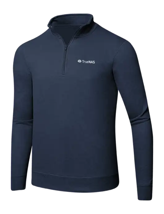 Team Navy 8.5 oz Ring Spun 1/4 Zip Pullover Sweatshirt w/TrueNAS Logo