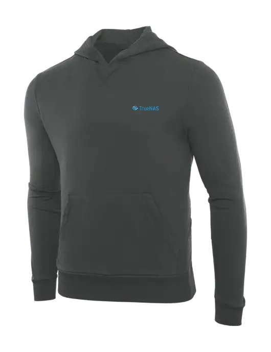 Allmade Charcoal Grey Organic French Terry Pullover Hoodie w/TrueNAS Logo