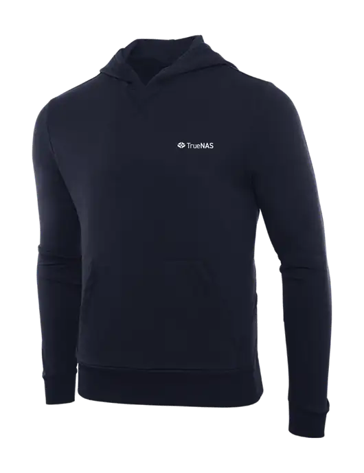 Allmade Dark Navy Organic French Terry Pullover Hoodie w/TrueNAS Logo