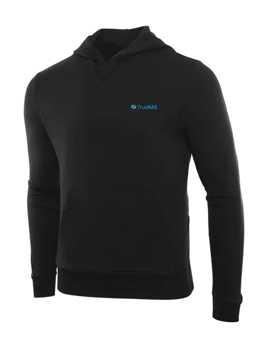 Allmade Deep Black Organic French Terry Pullover Hoodie w/TrueNAS Logo