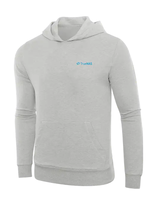 Allmade Granite Grey Heather Organic French Terry Pullover Hoodie w/TrueNAS Logo