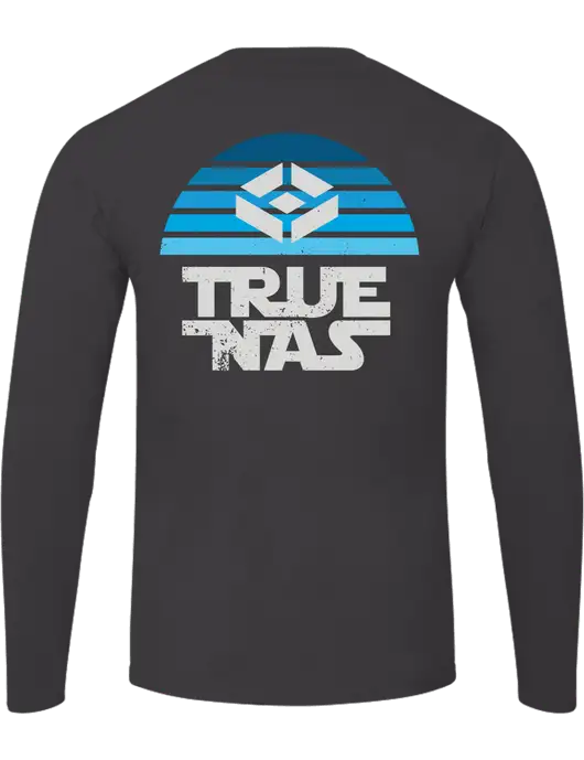 Ring Spun Charcoal 4.5 oz Long Sleeve T-Shirt w/Star Wars Inspired Logo, TrueNAS Logo