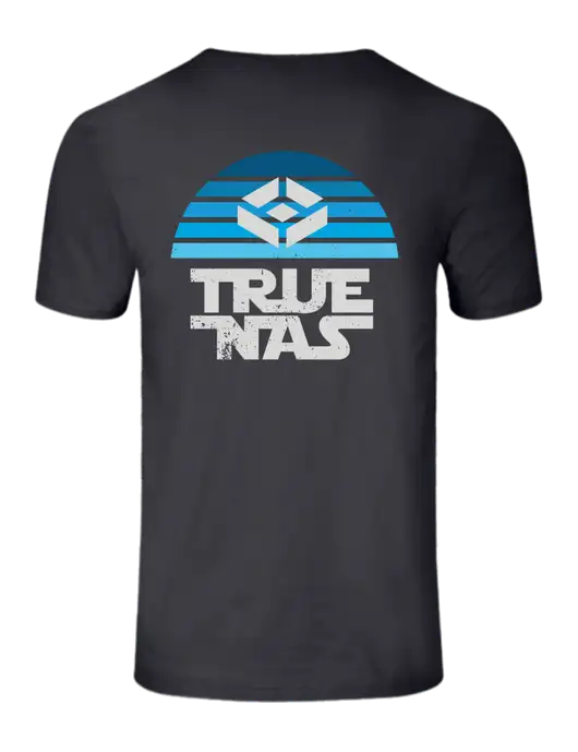 Seriously Soft Charcoal T-Shirt w/Star Wars Inspired Logo, TrueNAS Logo