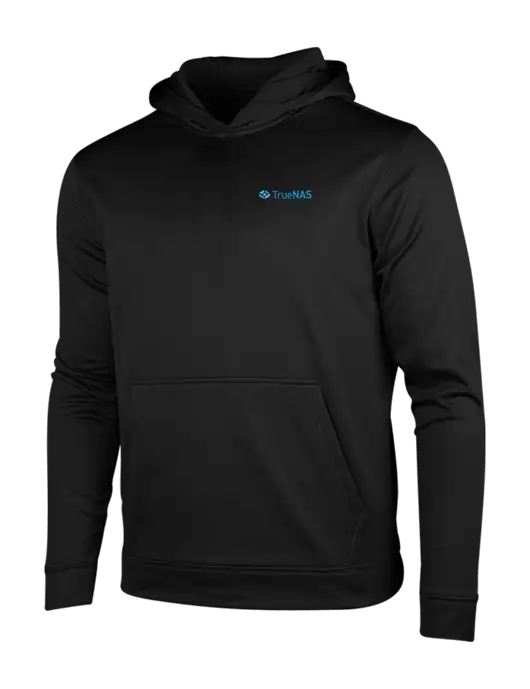 Black Fleece Sport-Wick Hooded Pullover w/TrueNAS Logo